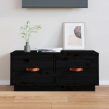 Comoda TV, negru, 80x34x35 cm, lemn masiv de pin GartenMobel Dekor, vidaXL