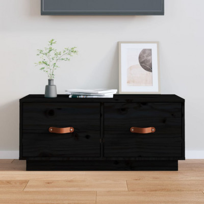 Gossi comoda tv, negru, 80x34x35 cm, lemn masiv de pin foto