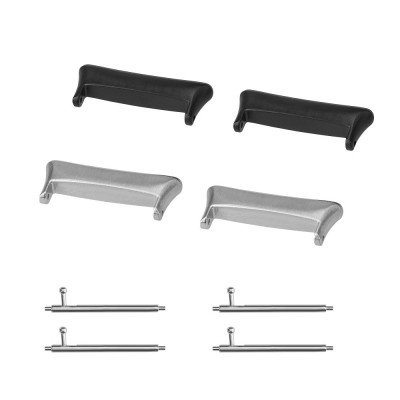 Set 4 Adaptori prindere curea de 20 mm Kwmobile pentru Honor Watch 4, Argintiu/Negru, Otel, KWM000025AZ001C foto