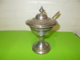 Impresionanta CUPA ARGINTATA pentru CAVIAR , marcata , anii 1920 , patina, Ornamentale
