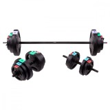 Cumpara ieftin Set haltera si gantere HMS SGSP60, 62 kg, pentru antrenament acasa