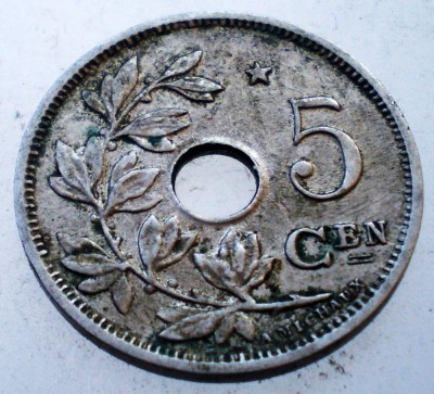 7.397 BELGIA 5 CENTIMES 1931 STAR foto
