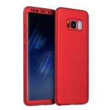 Husa GloMax FullBody Rosu pt Samsung Galaxy S8 Plus cu folie de sticla inclusa