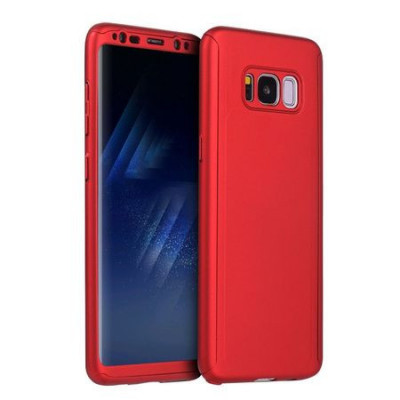 Husa GloMax FullBody Rosu pentru Samsung Galaxy S8 cu folie de sticla inclusa foto