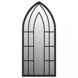 Cumpara ieftin Oglinda de gradina, negru, 100x45 cm, fier uz exterior