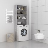 Dulap Masina Spalat Gossi Gri Beton 64x24x190 cm, Corp Baie, Etajera Baie, PAL