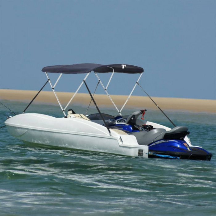 vidaXL Parasolar Bimini 3 arcuri pereți din plasă 183x(185-198)x137 cm