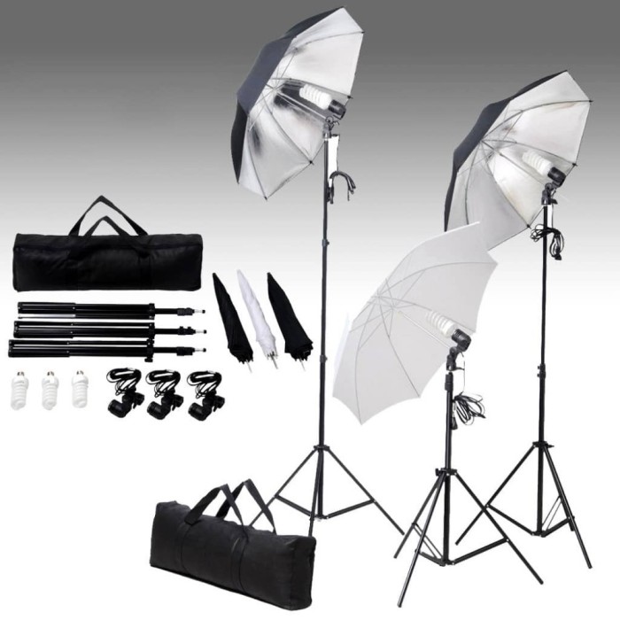 Gossi set lumini studio: 24 wati cu trepiede si umbrele