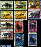 233-RUANDA URUNDI 1959-Fauna-Animale -Serie completa de 12 timbre nestamp MNH