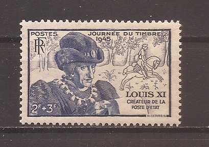 Franta 1945 - Timbru de Caritate - Ludovic al XI-lea, 1423-1483, MNH