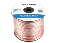 Cablu Difuzor LANBERG 2x1,5mm&sup2; Litat CCA Transparent 300V SC-2X15-10CC-1000-TR