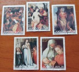 YUGOSLAVIA-1963-PICTURI-Clasice-Madona cu Pruncul'' -serie de 5val.-stamp.-vezi scan.