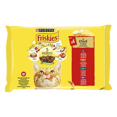 Friskies hrană pentru pisici la plic - pui, vită, miel și rață &amp;icirc;n sos 4 x 85 g foto