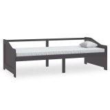 Cumpara ieftin Pat de zi cu 3 locuri, gri inchis, 90x200 cm, lemn masiv pin