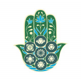 Abtibild sticker feng shui pentru forta vitala cu mana lui hamsa 2024 mic