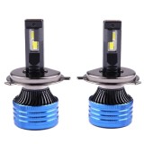 Set 2 LED-uri Auto Techstar&reg; P41, H4, 100w, 16000 Lumeni, 6500K, AUTO, 12-24 Volti, CSP, Canbus, Miez Cupru, Radiator Aluminiu