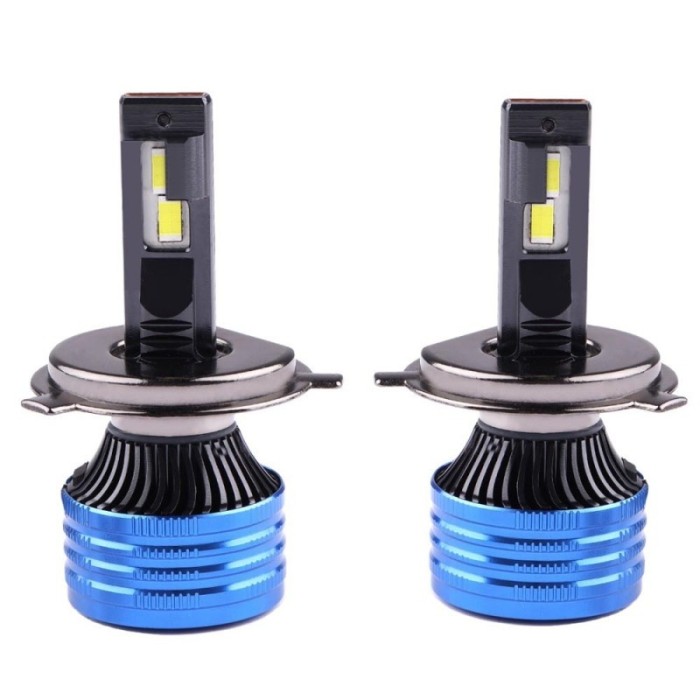 Set 2 LED-uri Auto Techstar&reg; P41, H4, 100w, 16000 Lumeni, 6500K, AUTO, 12-24 Volti, CSP, Canbus, Miez Cupru, Radiator Aluminiu