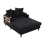 Chaise-longue multifuncțională din cord, Negru | Aosom Romania