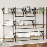 vidaXL Set rafturi de perete 6 pcs Stejar Artizanal 100 x 25 x 30 cm 882839
