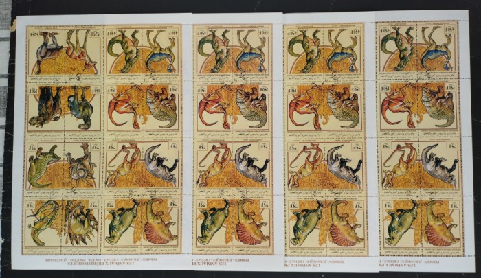 INS.COMORE-DINOZAURI-4 X 16 V.IN COALA MICA.-Obliterate-CTO.-ICO 161A