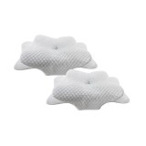 Set de 2 perne ortopedice pentru gat Karll, spuma cu memorie/fibre de bambus, alb, 40 x 60 x 12-14 cm