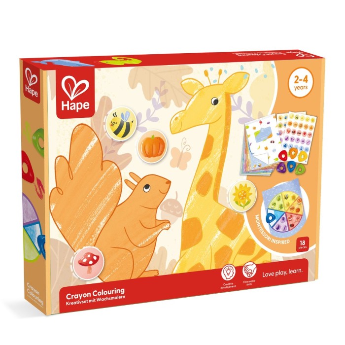 Kit desene cu creioane cerate pentru copii - 18 piese