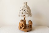 Veioza scuplturala africana, lemn, vintage