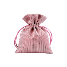 Saculet satinat cu lurex pentru cadouri Crisalida, 10 x 13 cm, Roz auriu