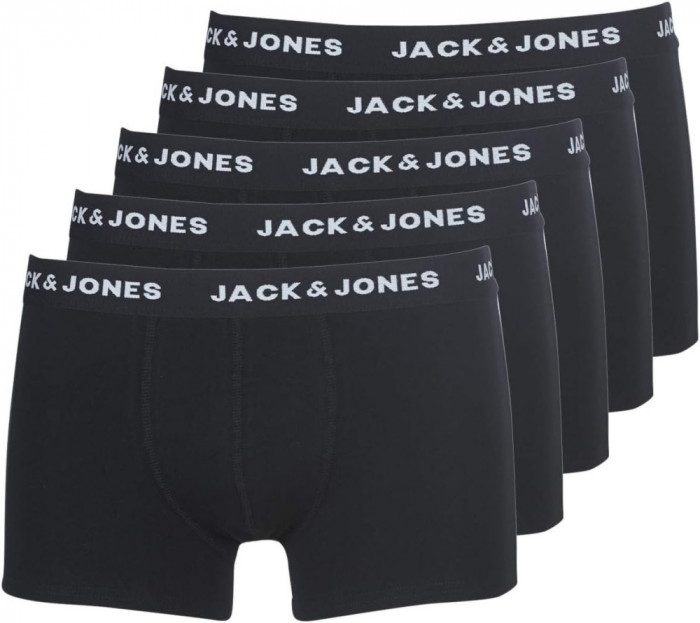 JACK JONES Boxeri pentru barbati, pachet de 5, negru, Marimea S - NOU