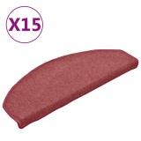 Cumpara ieftin Covorase pentru scari, 15 buc., 65x24x4 cm, semirotunde, bordeaux, mari
