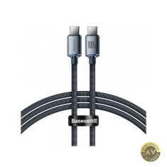 Cablu Date si Incarcare USB-C - USB-C Baseus Crystal Shine Series 100W 1.2m Negru CAJY000601