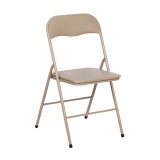 Scaun pliabil pentru bucatarie, Kopenpal, Metal/Poliester, Bej, 48x44x81 cm