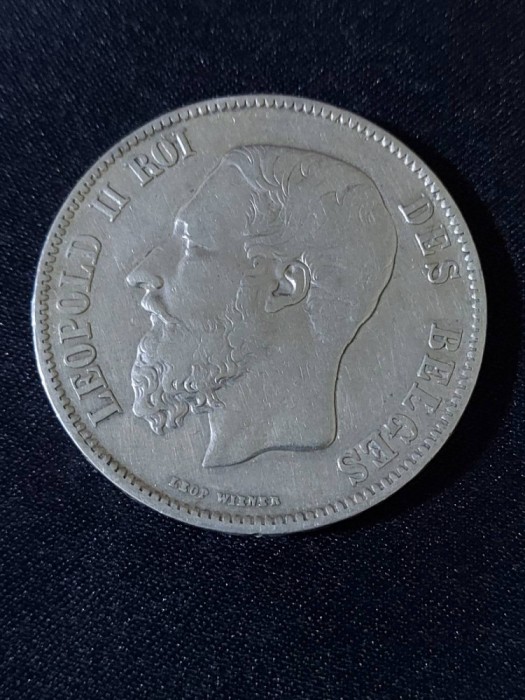 Belgia 1869 - 5 franci - monedă de argint #4