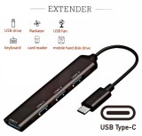 Cumpara ieftin Extender Hub Usb cu 4 Porturi Compatibil cu Telefoane Mobile si PC SX-35