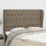 vidaXL Tăblie de pat cu aripioare gri taupe 147x23x118/128 cm textil