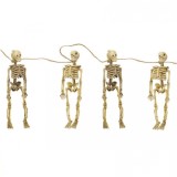 Ghirlanda Halloween Bookidz, 4 Scheleti, 150 cm, Decoratiune Perete, Alb Crem