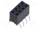 Conector SAMTEC 8 pini soclu tată THT drept