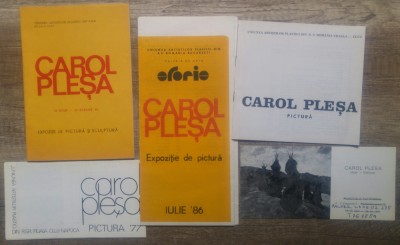 Lot brosuri si cataloage de expozitie Carol Plesa, artist plastic clujean foto