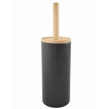 Perie WC cu Suport, Maner Lemn, Negru Sepio, Design Modern, Durabila, 38cm