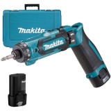 Makita DF012DSE - Masina de insurubat cu 2 acumulatori Li-Ion 7.2 V 1.5 Ah 8 Nm turatie reglabila valiza plastic