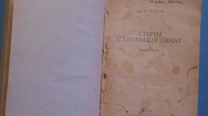 JULES VERNE - COPIII CAPITANULUI GRANT - AVENTURI - CARTONATA, 627 PAG.-