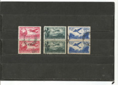No(3)timbre-Romania 1948 - POSTA AERIANA-valori mari-serie stampilata foto