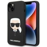 Karl Lagerfeld Husa MagSafe Liquid Silicone Karl Head iPhone 14 Negru