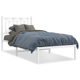Cumpara ieftin Cadru de pat metalic cu tablie, alb, 80x200 cm