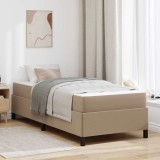 VidaXL Cadru de pat cu saltea Cappuccino 90 x 190 cm Piele artificială