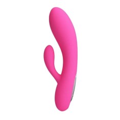 Vibrator Iepuras Ives, 30 Moduri Vibratii, Silicon, USB, Roz, 16.9 cm