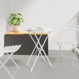 vidaXL Masă de Bistro Pliabilă Alb &Oslash;50x71 cm Oțel Vopsit