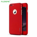 Husa Apple iPhone 6 Plus/6S Plus, FullBody Red, acoperire completa 360 grade cu folie de sticla gratis