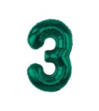 Balon folie sub forma de cifra, verde, 85 cm-Tip Cifra 3