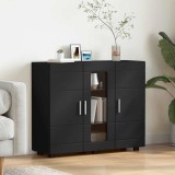 vidaXL Bufet cu raft cu ușă Negru 55.5 x 29 x 100 cm Lemn compozit 880302